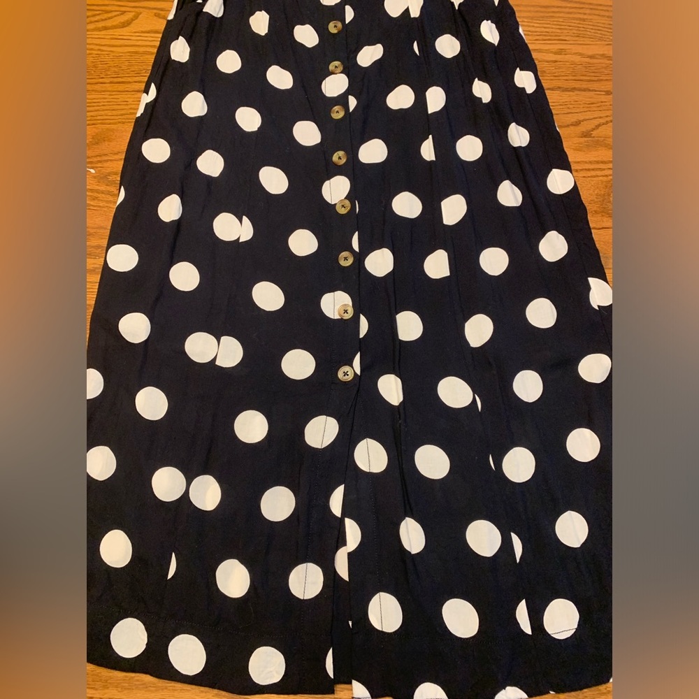Anthropologie Black and White Polka Dot Maxi Skirt - Picture 2 of 8